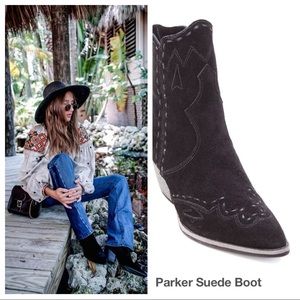 Matisse Parker Bootie Suede Western Stitched Point